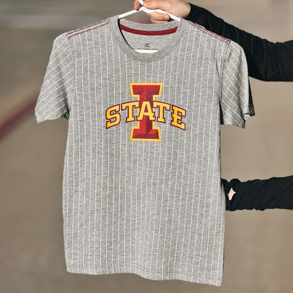 Colosseum Youth I-State Cyclones Cy Gray Pinstripe T-Shirt